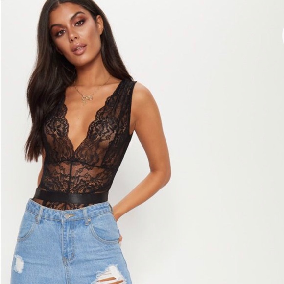 ZARA Black Lace Bodysuit NWT - Picture 3 of 8